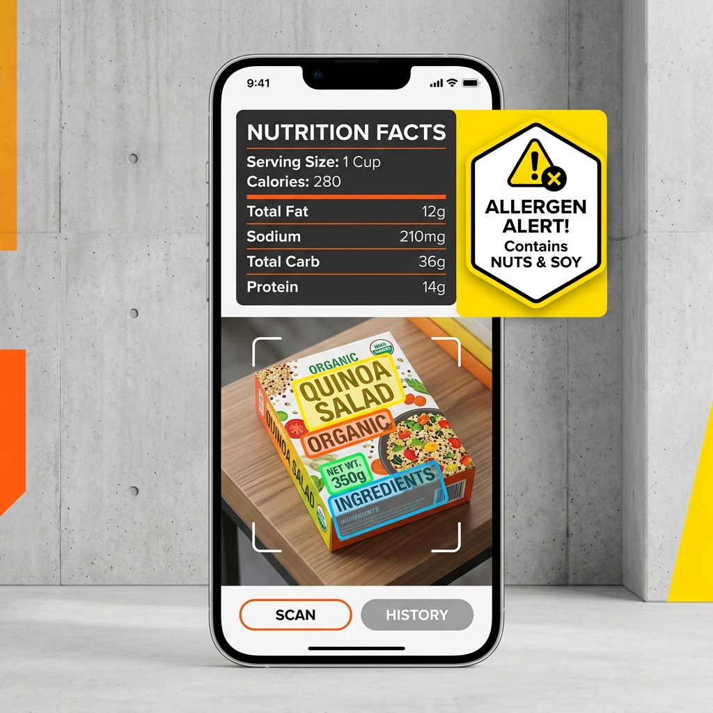Food Label Analyzer scanning package